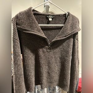 Cozy cropped half zip up